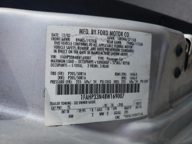 Photo 10 from auction – 2008 FORD FOCUS SE with VIN 1FAHP33N48W169007
