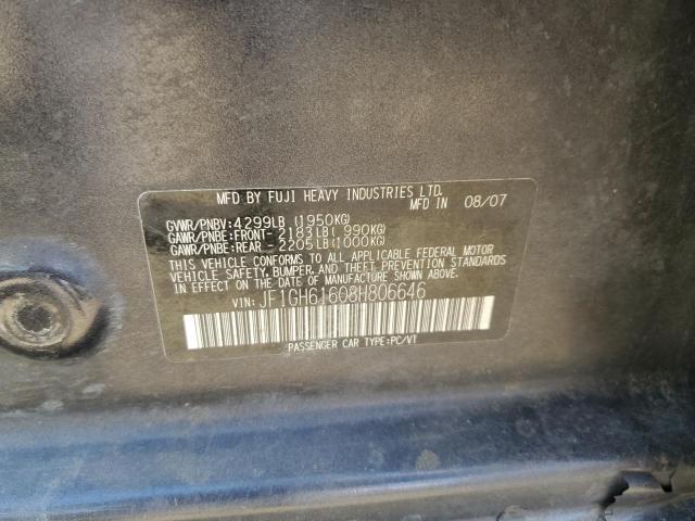 Photo 10 from auction – 2008 SUBARU IMPREZA 2. with VIN JF1GH61608H806646