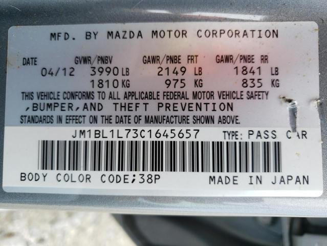 Photo 10 from auction – 2012 MAZDA 3 I with VIN JM1BL1L73C1645657