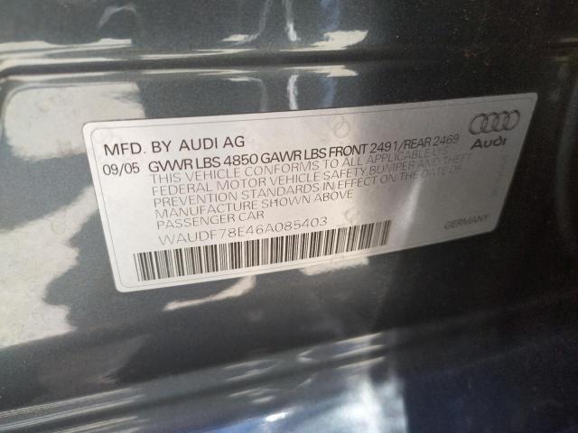 Photo 10 from auction – 2006 AUDI A4 2.0T QU with VIN WAUDF78E46A085403