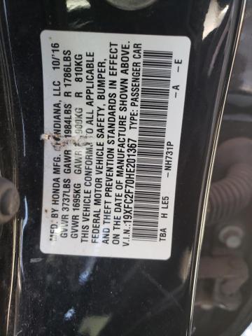 Photo 10 from auction – 2017 HONDA CIVIC EX with VIN 19XFC2F70HE201367