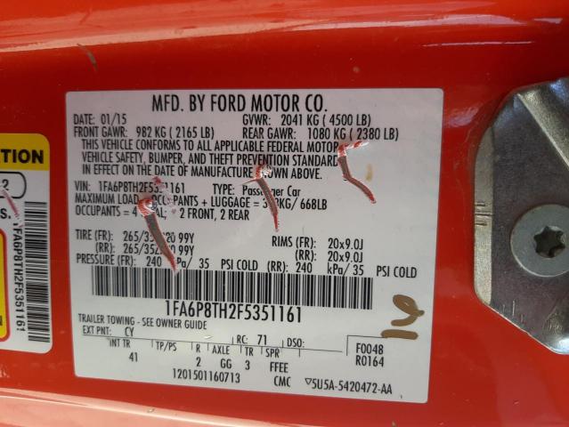 Photo 10 from auction – 2015 FORD MUSTANG with VIN 1FA6P8TH2F5351161
