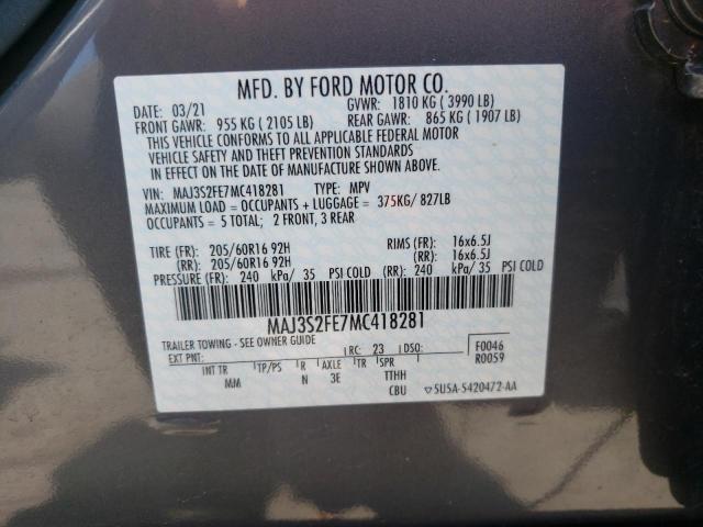 Photo 10 from auction – 2021 FORD ECOSPORT S with VIN MAJ3S2FE7MC418281
