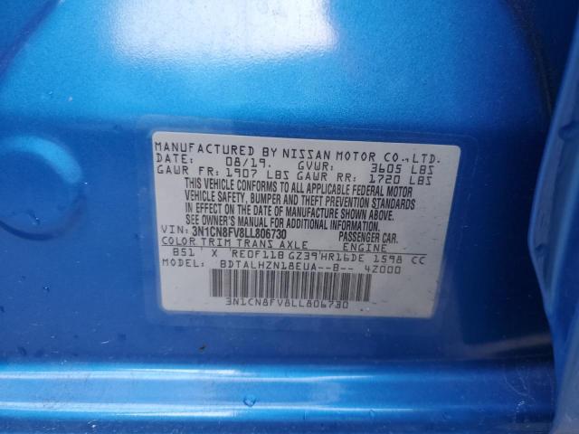 Photo 10 from auction – 2020 NISSAN VERSA SR with VIN 3N1CN8FV8LL806730