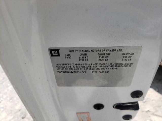 Photo 10 from auction – 2008 CHEVROLET IMPALA LTZ with VIN 2G1WU583289210779
