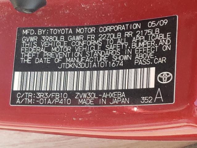 Photo 10 from auction – 2010 TOYOTA PRIUS with VIN JTDKN3DU1A1011674