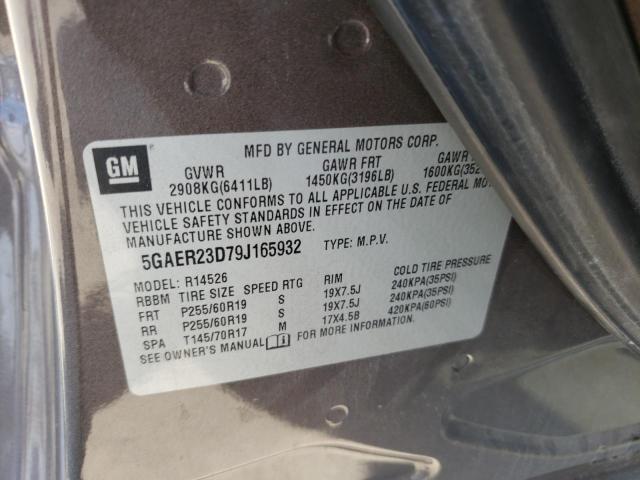 Photo 10 from auction – 2009 BUICK ENCLAVE CX with VIN 5GAER23D79J165932