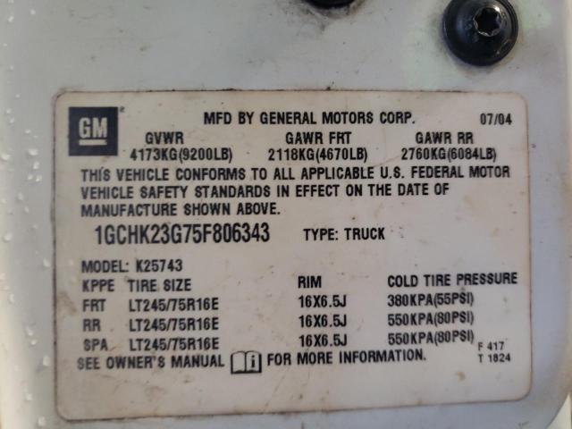 Photo 10 from auction – 2005 CHEVROLET SILVERADO with VIN 1GCHK23G75F806343