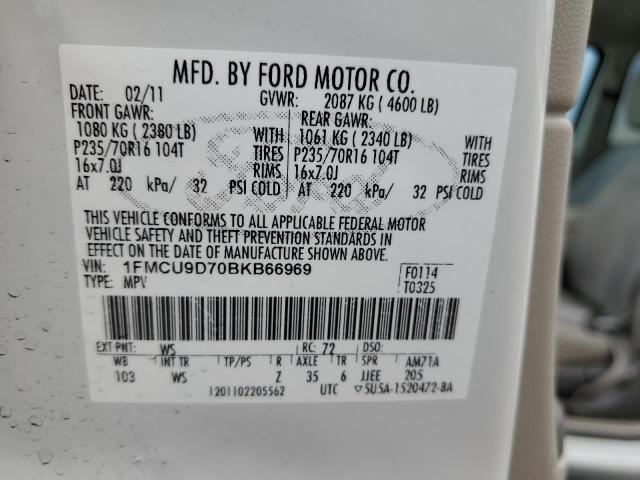 Photo 10 from auction – 2011 FORD ESCAPE XLT with VIN 1FMCU9D70BKB66969