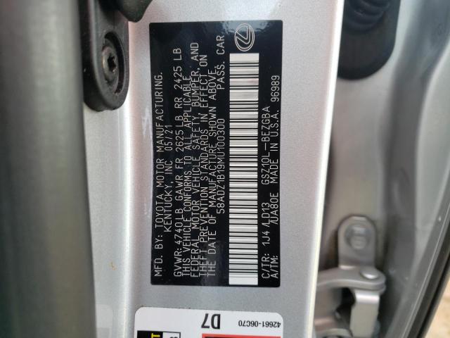 Photo 10 from auction – 2021 LEXUS ES 350 BAS with VIN 58ADZ1B19MU100300