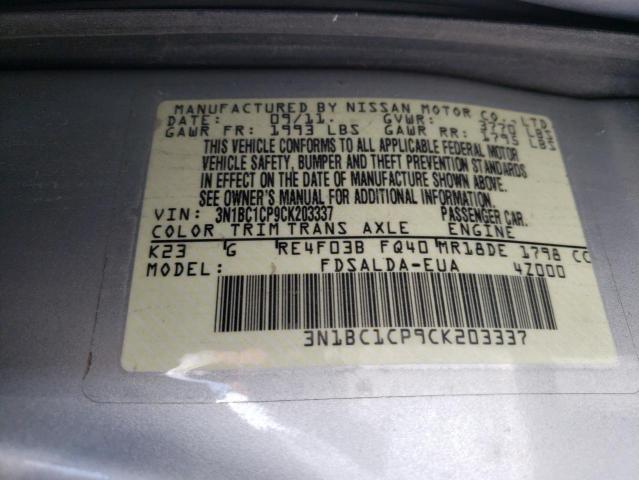 Zdjęcie 10 z aukcji – 2012 NISSAN VERSA S z VIN 3N1BC1CP9CK203337