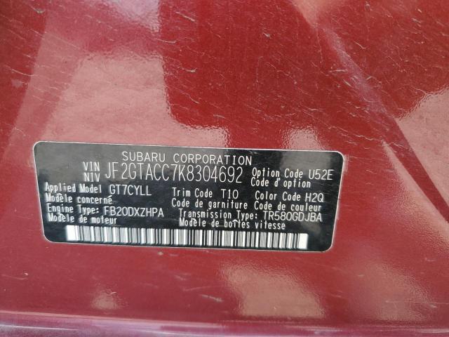 Photo 10 from auction – 2019 SUBARU CROSSTREK with VIN JF2GTACC7K8304692