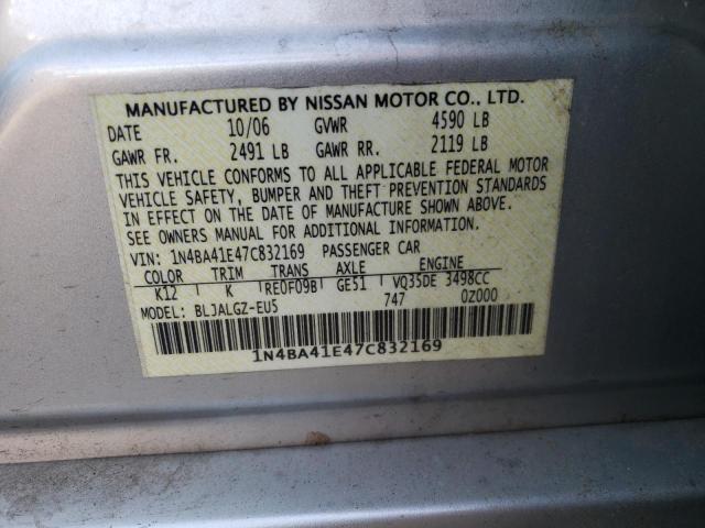 Photo 10 from auction – 2007 NISSAN MAXIMA SE with VIN 1N4BA41E47C832169