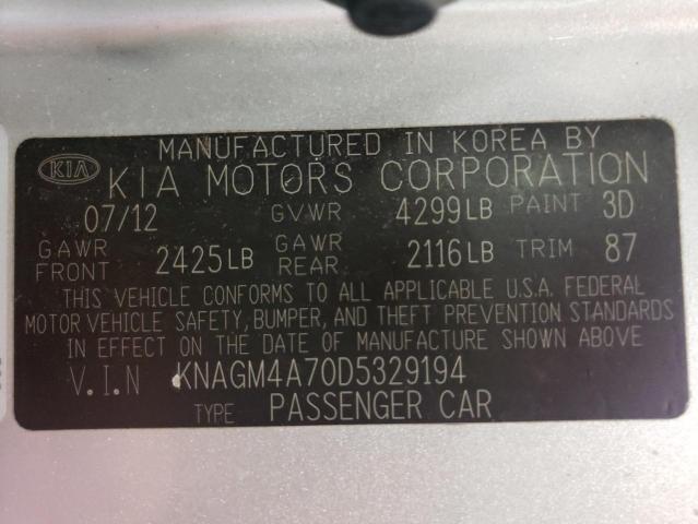 Photo 10 from auction – 2013 KIA OPTIMA LX with VIN KNAGM4A70D5329194