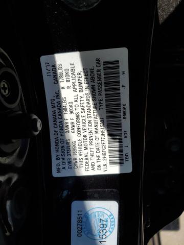 Photo 10 from auction – 2018 HONDA CIVIC EX with VIN 2HGFC2F77JH515397