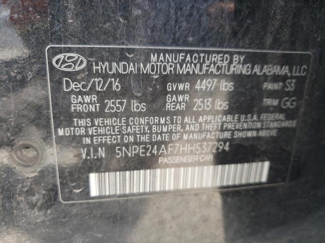 Photo 10 from auction – 2017 HYUNDAI SONATA SE with VIN 5NPE24AF7HH537294