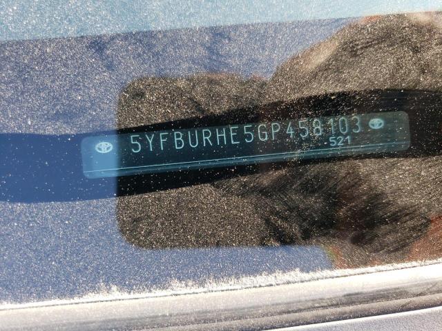 Photo 10 from auction – 2016 TOYOTA COROLLA L with VIN 5YFBURHE5GP458103