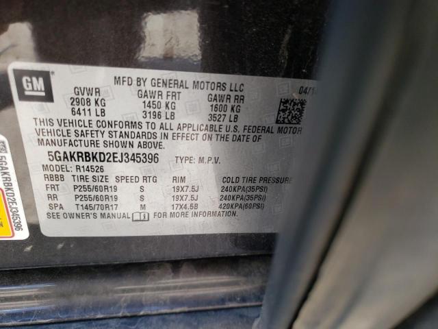Photo 10 from auction – 2014 BUICK ENCLAVE with VIN 5GAKRBKD2EJ345396