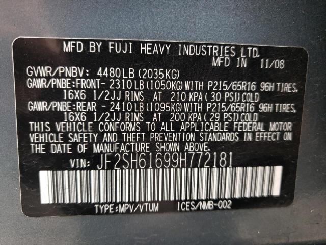 Photo 10 from auction – 2009 SUBARU FORESTER 2 with VIN JF2SH61699H772181