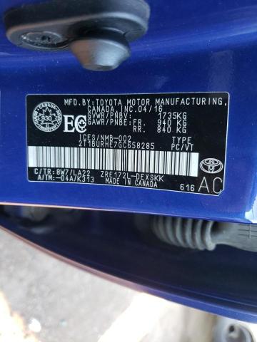 Photo 10 from auction – 2016 TOYOTA COROLLA L with VIN 2T1BURHE7GC658285