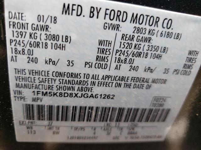 Photo 10 from auction – 2018 FORD EXPLORER X with VIN 1FM5K8D8XJGA61262