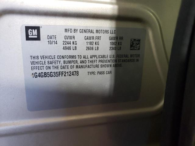 Photo 10 from auction – 2015 BUICK LACROSSE with VIN 1G4GB5G35FF212478
