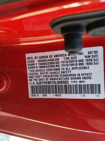 Zdjęcie 10 z aukcji – 2005 HONDA ELEMENT EX z VIN 5J6YH28675L008905