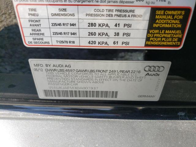 Photo 10 from auction – 2013 AUDI A3 PREMIUM with VIN WAUKJAFM3DA001937