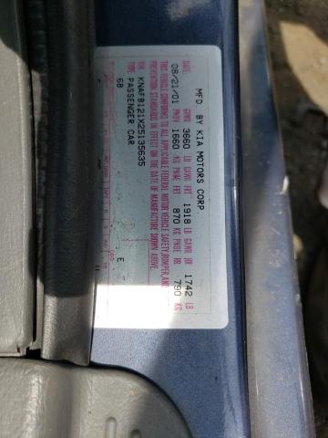 Photo 10 from auction – 2002 KIA SPECTRA BA with VIN KNAFB121X25135635
