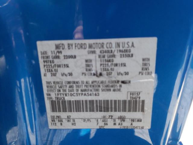 Foto 10 de la subasta – 2000 FORD RANGER con VIN 1FTYR10C5YPA54163