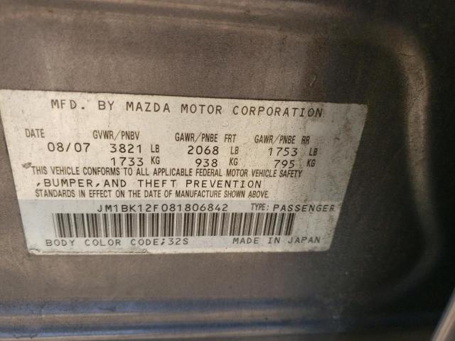 Photo 10 from auction – 2008 MAZDA 3 I with VIN JM1BK12F081806842