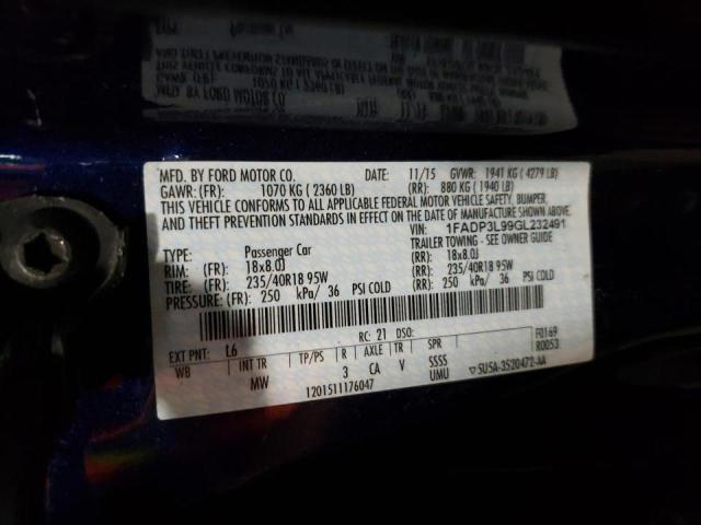 Photo 10 from auction – 2016 FORD FOCUS ST with VIN 1FADP3L99GL232491