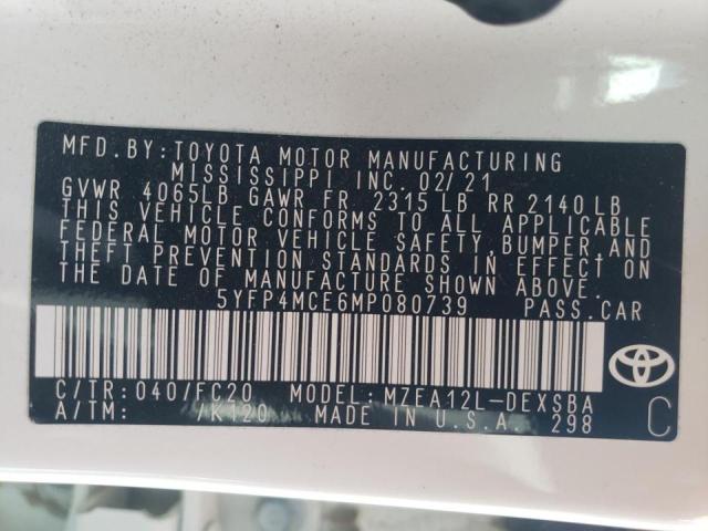 Photo 10 from auction – 2021 TOYOTA COROLLA SE with VIN 5YFP4MCE6MP080739