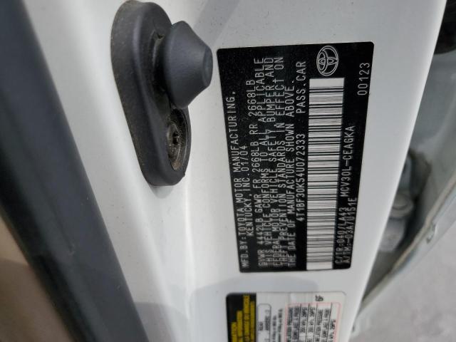 Photo 10 from auction – 2004 TOYOTA CAMRY LE with VIN 4T1BF30K54U072333