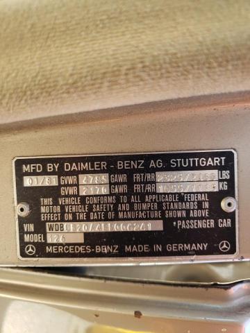 Photo 10 from auction – 1981 MERCEDES-BENZ 300 SD with VIN WDBCB20A4BB006241