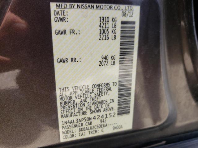Photo 10 from auction – 2013 NISSAN ALTIMA 2.5 with VIN 1N4AL3AP5DN424152