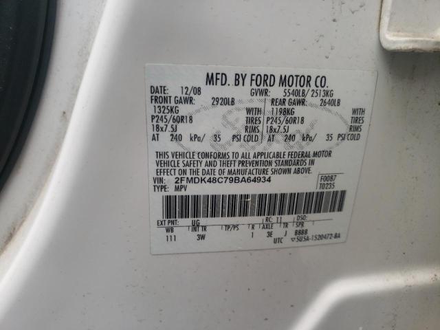 Photo 10 from auction – 2009 FORD EDGE with VIN 2FMDK48C79BA64934