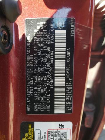 Photo 10 from auction – 2005 TOYOTA CAMRY LE with VIN 4T1BF30K75U084484
