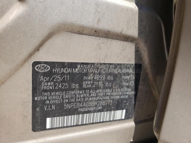 Photo 10 from auction – 2011 HYUNDAI SONATA GLS with VIN 5NPEB4AC8BH288713