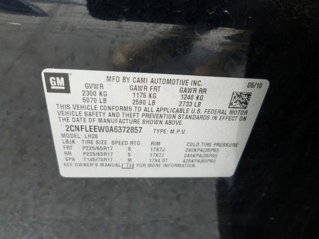 Photo 10 from auction – 2010 CHEVROLET EQUINOX LT with VIN 2CNFLEEW0A6372857