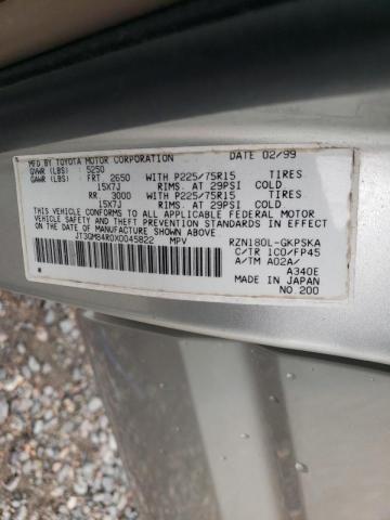 Photo 10 from auction – 1999 TOYOTA 4RUNNER with VIN JT3GM84R0X0045822