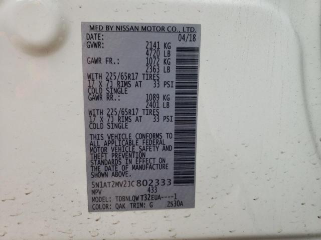 Photo 10 from auction – 2018 NISSAN ROGUE S with VIN 5N1AT2MV2JC802333
