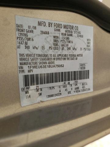 Photo 10 from auction – 2008 FORD EXPLORER X with VIN 1FMEU63E18UA75052