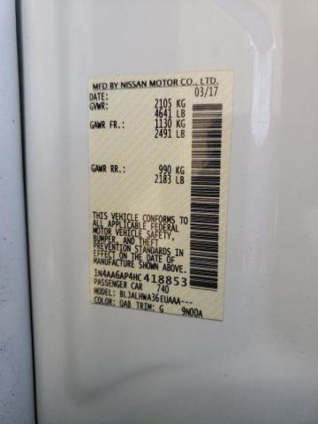 Photo 10 from auction – 2017 NISSAN MAXIMA 3.5 with VIN 1N4AA6AP4HC418853