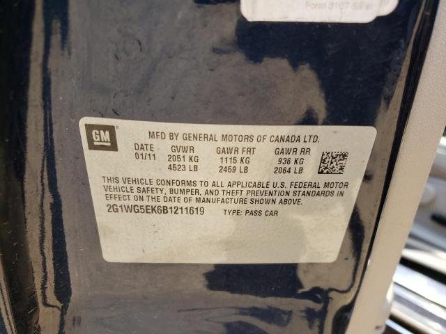 Photo 10 from auction – 2011 CHEVROLET IMPALA LT with VIN 2G1WG5EK6B1211619