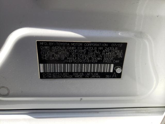 Photo 10 from auction – 2012 LEXUS IS 250 with VIN JTHBF5C29C5181929