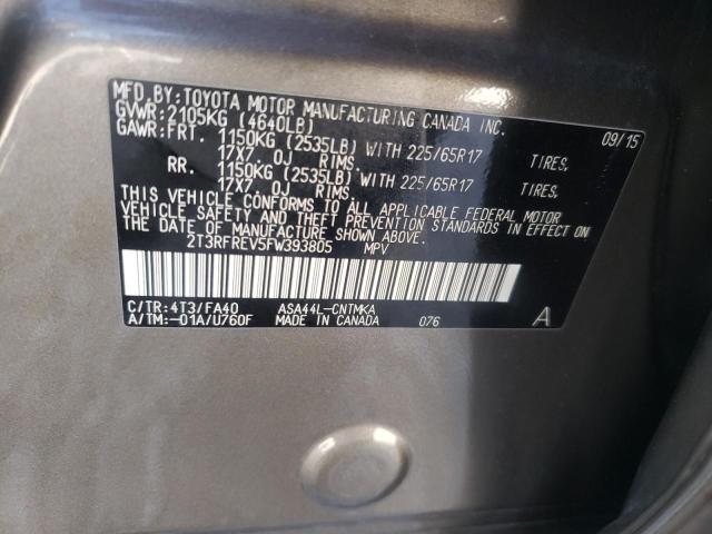 Photo 10 from auction – 2015 TOYOTA RAV4 XLE with VIN 2T3RFREV5FW393805
