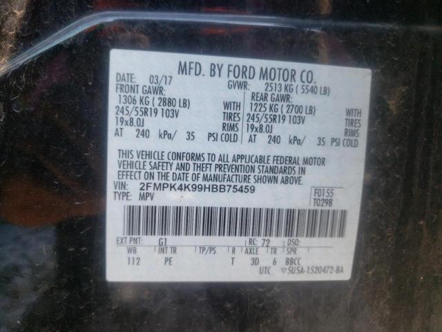 Photo 10 from auction – 2017 FORD EDGE TITAN with VIN 2FMPK4K99HBB75459