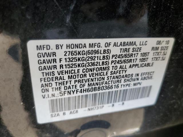 Photo 10 from auction – 2011 HONDA PILOT EXL with VIN 5FNYF4H60BB036616