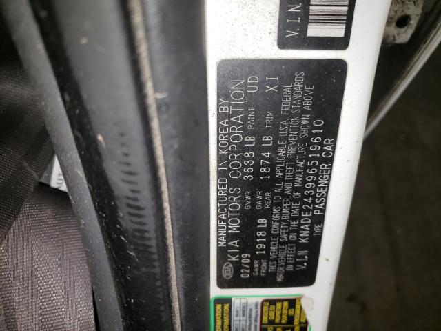 Photo 10 from auction – 2009 KIA RIO 5 SX with VIN KNADE243996519610